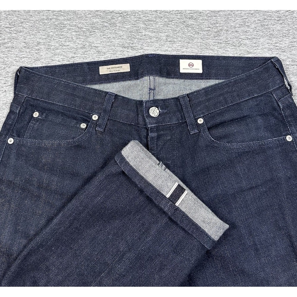 AG Adriano Goldschmied Jeans Mens 33x30 Matchbox Selvedge Denim Slim Straight
